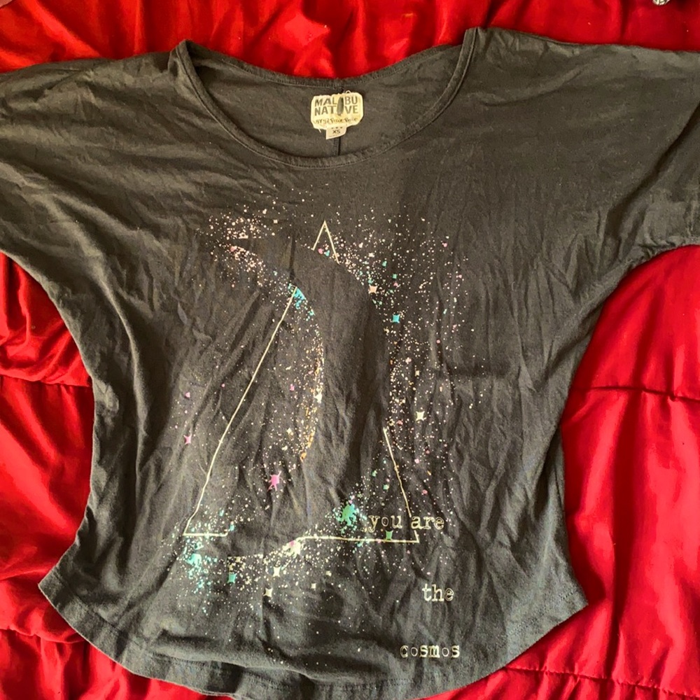 YOU ARE THE COSMOS. Pacsun boho fit graphic design shirt.